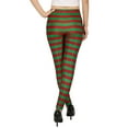 thumbnail image 5 of HDE Trendy Design Workout Leggings Fun Fashion Graphic Printed Cute Patterns Red & Green Stripes XXL, 5 of 6