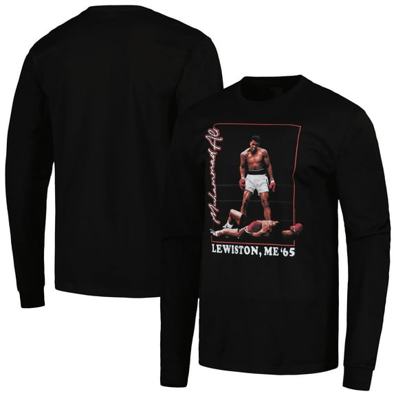 Men's Muhammad Ali Black Lewiston, ME '65 Long Sleeve T-Shirt