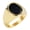 Gold, variant on Men's Oval Black Onyx Signet Ring Classic Minimalist Polish Plain Gemstone Band Ring Black Size 10