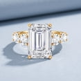 thumbnail image 3 of Rosec Jewels IGI Certified Lab Grown Diamond 4 Carat Engagement Ring with Side Stones (E-VS1 Grade) - Big Emerald Cut Diamond Ring, 10K Yellow Gold, US 7.50, 3 of 8