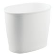 thumbnail image 2 of iDesign Small Oval Plastic Bathroom Trash Can, Made in USA, 12'' x 8'' x 10'', White, 2 of 5