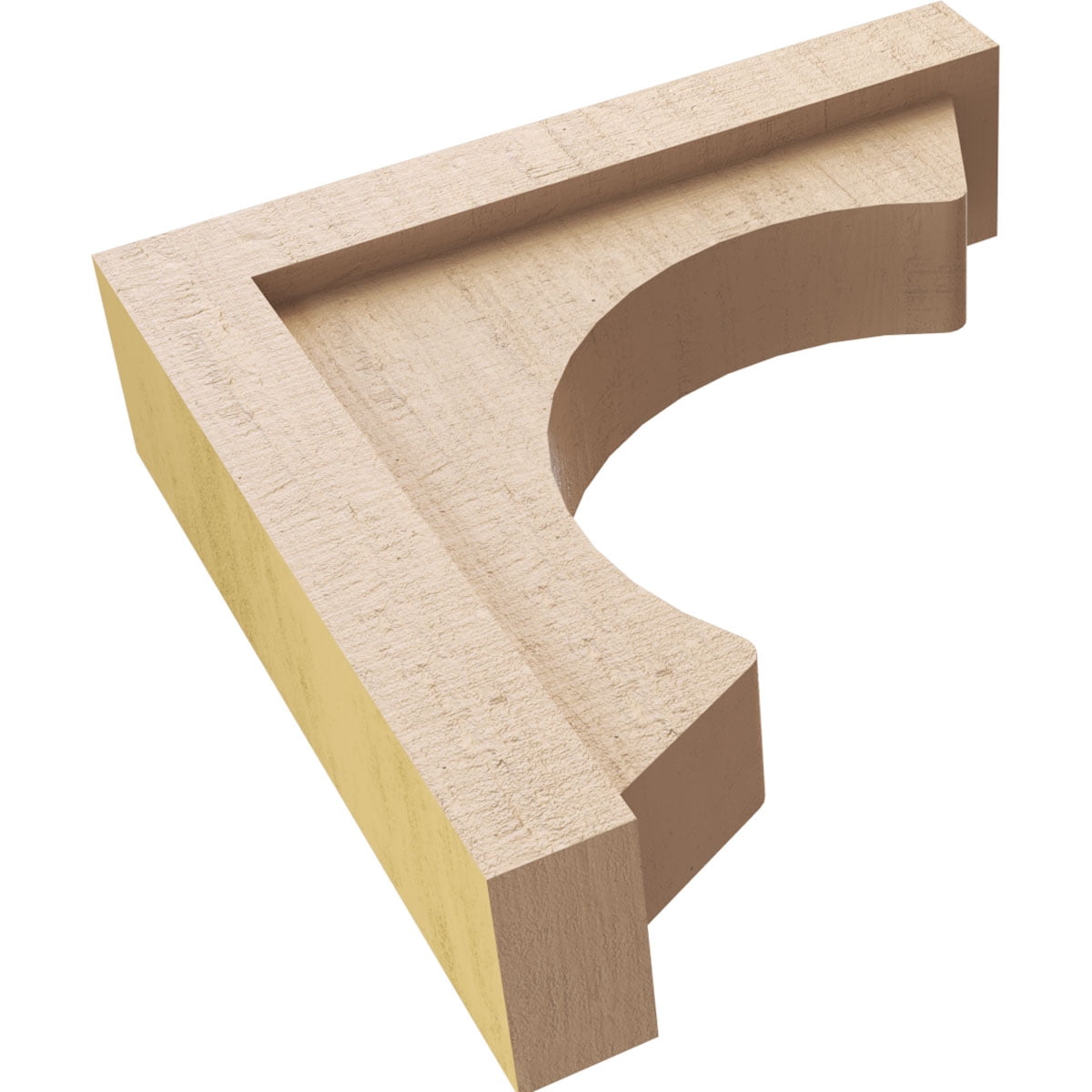 3"W x 12"D x 12"H Thin Emerson Rough Cedar Woodgrain TimberThane Corbel, Primed Tan