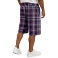 thumbnail image 5 of Delconic Men Neutral Tartan Plaid Quick Dry Knee Length Casual Shorts Elastic Drawstring Waist Side Pockets Loose Fit Short Pants For Summer Beach Gym Hiking Daily Dark Gray 5XL, 5 of 5