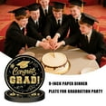 thumbnail image 2 of 24Pcs Oval Paper Plates ,Class of 2025 Graduation Party Decorations Black Gold Congratulations Graduates Disposable Paper Plates and Napkins for College High School Graduation Party Supplies Serving, 2 of 5