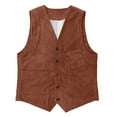 thumbnail image 3 of uikmnh Vests for Men's Corduroy Vest Classic British Retro Style Smart Casual Outerwear for Everyday Business and Daily Wear Size:3XL, 3 of 8