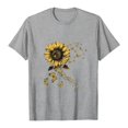 thumbnail image 5 of felwors Women's Graphic Shirts Boho Tee Tops Cute Summer Vintage Short Sleeve Holiday T Shirt (Light Gray, S), 5 of 6