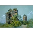 thumbnail image 2 of Haseltine, William Stanley 32x23 Black Ornate Wood Framed with Double Matting Museum Art Print Titled - Baths of Trajan (Sette Sale, Villa Brancaccio, Rome), 2 of 4