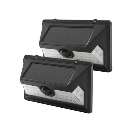 Hyper Tough Solar Outdoor Motion LED Security Light with Linkable Technology  800 Lumens  2 Pack