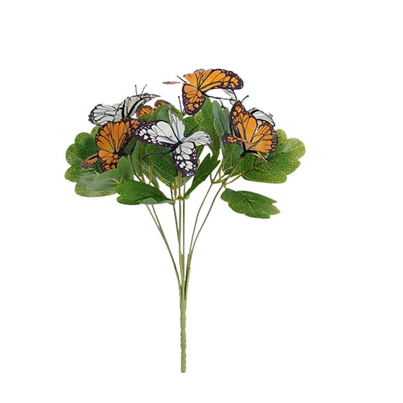 Gold Artificial Flowers Gold Artificial Butterfly Flowers Fake Flowers Outdoor Decor Plastic Faux Flowers Garden Patio Home Decor Floral Arrangement Centerpiece Decorations