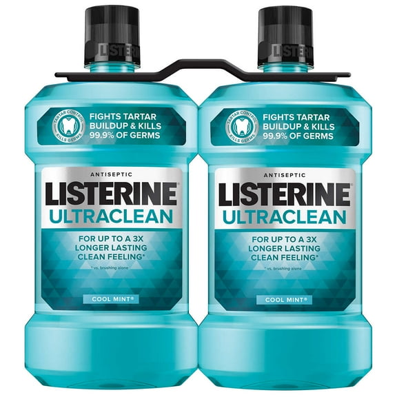 Listerine Antiseptic Cool Mint Mouthwash, 1.5 L, 50.72 oz (Pack of 2)