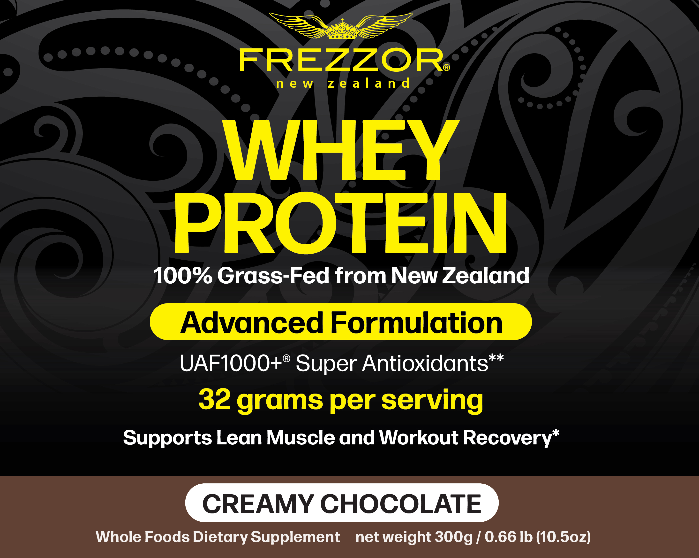 FREZZOR 100% Grass-Fed Whey Protein Shake, New Zealand, Chocolate Cacao, Keto Friendly, 24 Superfoods, 29g Protein, 22g BCAAs, GMO-Free, rBGH-Free, No Added Sugar, No Preservatives, 2 Count