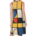 thumbnail image 2 of Mondrian Inspired（15） Spring Summer Dresses for Women Fashion T-shirt Dress Casual Sleeveless Loose Sundress with Pockets, 2 of 5