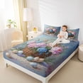 thumbnail image 3 of Erosebridal Spring Flower Floral Kid Full Size Sheets, Easter Eggs Bed Sheets, Blue, 4-Piece, 3 of 5