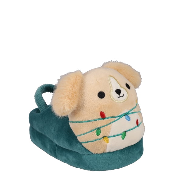 Little & Big Kids Squishmallows Stevon the Dog Green slipper