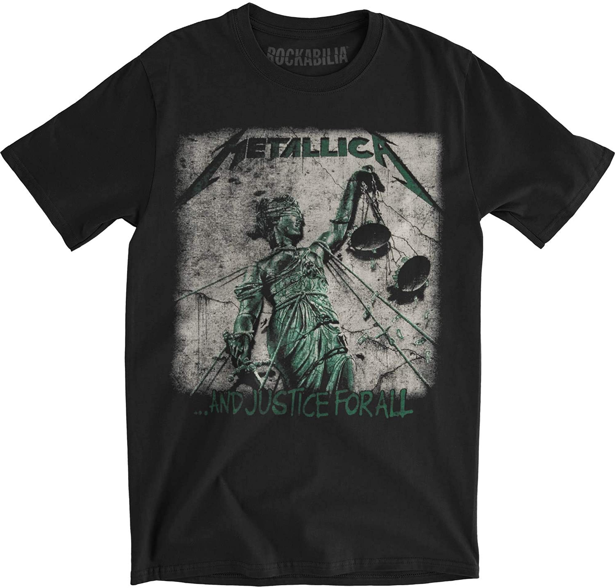 Metallica Mens Green Justice Slim Fit T 