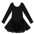 thumbnail image 3 of iEFiEL - Malla de ballet de manga larga para niñas, vestido con tutú, ropa de princesa para gimnasia, baile, disfraces de actuación y baile, 3 of 5