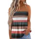 thumbnail image 1 of SAYOO Camisetas Sin Tirantes para Mujer, Sin Mangas Plisadas Color Degradado/Pluma/Raya/Flor/Bandera Pullover, Tops Sueltos de Verano para Mujer SAYOO  casual, 1 of 4