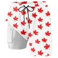 thumbnail image 4 of Pantalones cortos elásticos para hombre con estampado de hojas de arce: corte holgado para aventuras en la playa y ocasiones informales, 4 of 4
