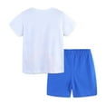 thumbnail image 5 of ZACPNCV Toddler Boy Summer Short Clothes Sets Cotton Crewneck Tees Shorts Beach Playwear Summer Outfits Blue 3-4 Years, 5 of 8