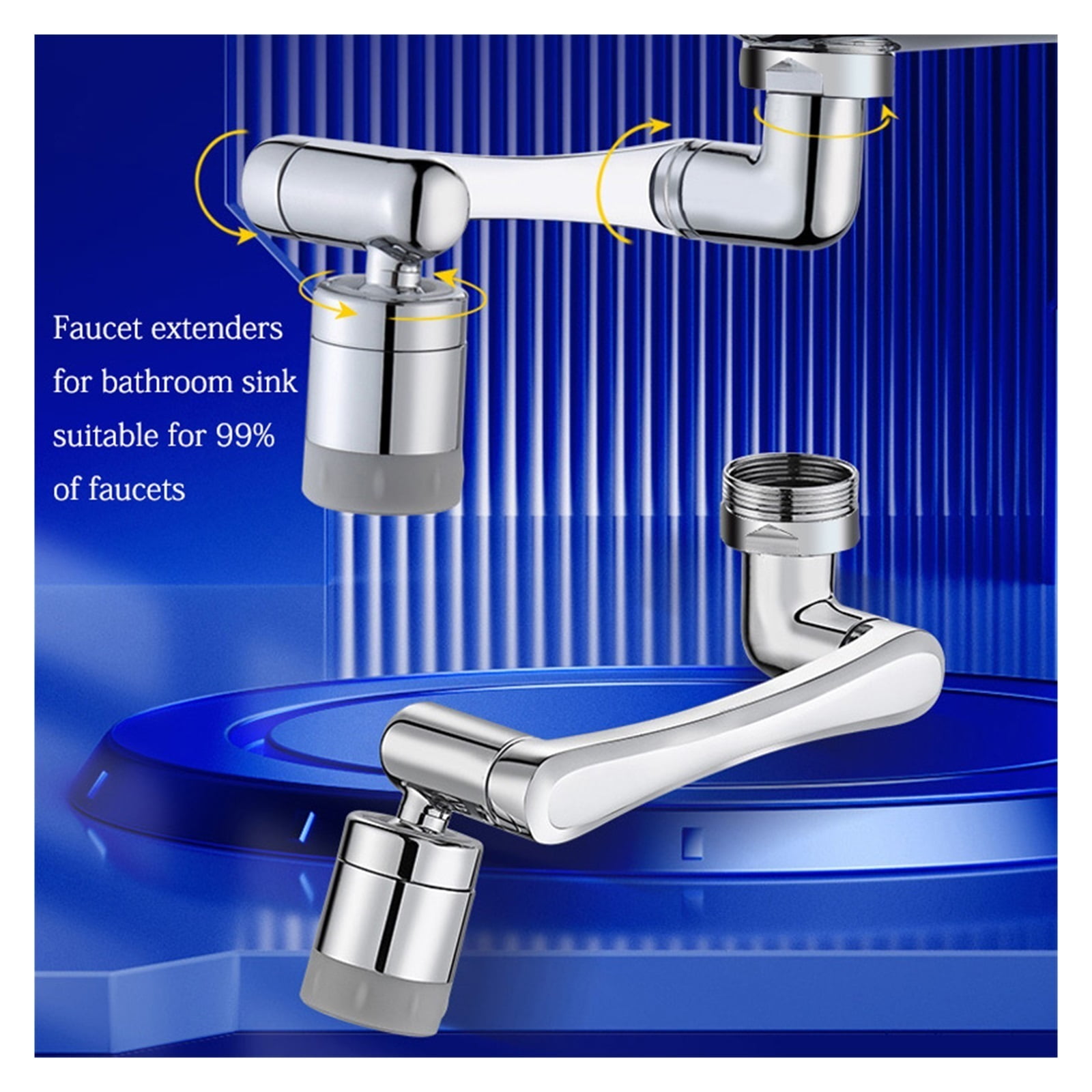 Universal 1440° Rotatable Faucet Aerator Extender Plastic Splash Filter Faucets Bubbler Nozzle Robotic Arm For Kitchen Bathroom ,Durable Material