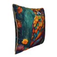 thumbnail image 2 of Xecao Colorful Owl Forest Print Soft Velvet Decorative Throw Pillow Covers, Square Cushion Cases for Bed, Sofa, Living Room, Car, and Indoor Outdoor Use-18"x18", 2 of 8