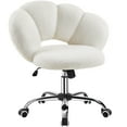 thumbnail image 1 of Silla de Escritorio Yaheetech Bouclé con Diseño en Forma de Nube Ajustable Blanca, 1 of 9