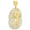 thumbnail image 2 of 10K Yellow Gold Round Diamond Egyptian King Pharaoh Pendant 1.75" Charm 5/8 CT., 2 of 6