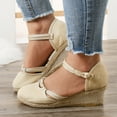 thumbnail image 2 of NOKIO Sandals for Women Dressy Summer, Women's Ankle Strap Closed Toe Espadrille Wedge Sandals Dressy Platform Wedge Sandals Casual Shoes Versatile Braided Buckle Breathable Wedge Sandals, 2 of 8