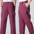thumbnail image 2 of Chef Pants Men Elastic Waist Baggy Pants Cook Bottom Restaurant Kitchen Food Service Work Uniform Trouse with Pockets Red XL, 2 of 4
