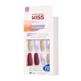 thumbnail image 2 of Kiss Glam Fantasy Ultimate Illusion, Long Coffin Shape Fake Nails - 28pc Dark Red, Gold & Silver, 2 of 4