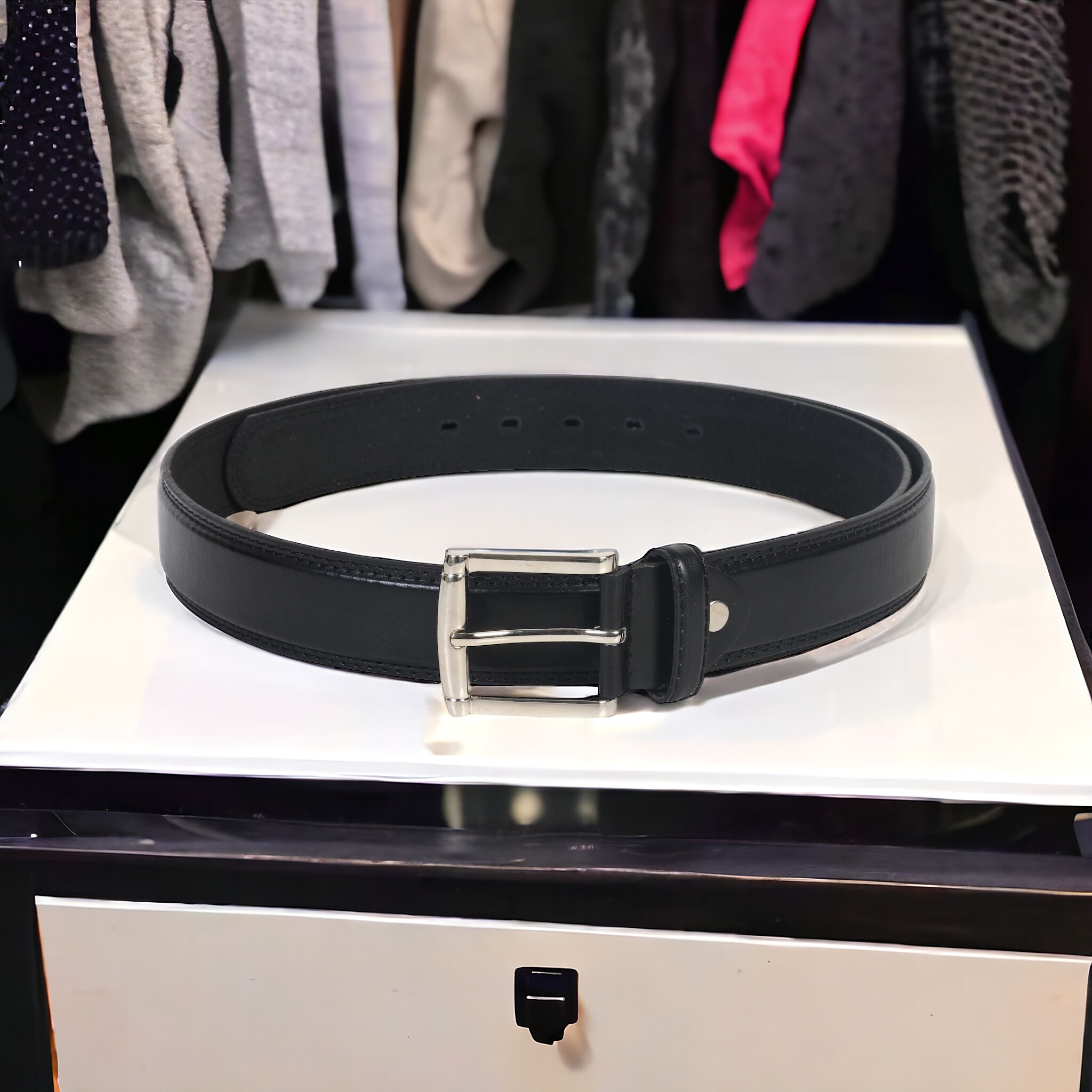 Leatherboss Men's Genuine Leather Big and Tall Belt photo 2