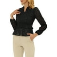 thumbnail image 4 of INSPIRE CHIC Women's Floral Split V Neck Casual Ruffle Chiffon Peplum Blouse, 4 of 6