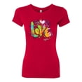 thumbnail image 2 of Wild Bobby, Colorful Rainbow Paint Love Streetwear Womens Slim Fit Junior Tee, Red, Large, 2 of 3