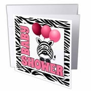 Baby Girl Zebra Print Baby Shower Jungle Theme 6 Greeting Cards with envelopes gc-173045-1