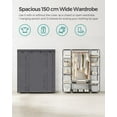 thumbnail image 3 of 59 Inch Closet Organizer, Storage Organizer Wardrobe with Non-Woven Fabric, Gray ULSF03G, 3 of 8