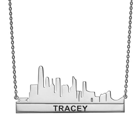 Personalized Cityscape Name Necklace Hong Kong Skyline
