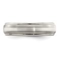 thumbnail image 3 of Diamond2Deal Titanium Brushed & Polished w/Sterling Silver 6mm Men's Band Size 8, 3 of 6