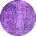 thumbnail image 1 of Ahgly Company Indoor Round Oriental Purple Industrial Area Rugs, 5' Round, 1 of 4