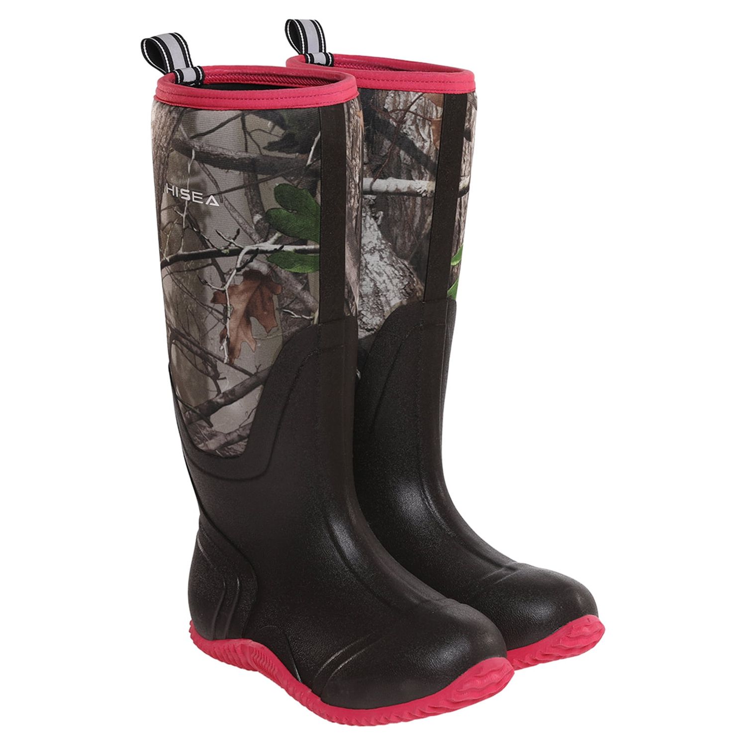 HISEA Women's Rubber Rain Boots Waterproof Insulated Garden Shoes Outdoor Hunting Working Riding Muck Neoprene Boots Mid Calf
