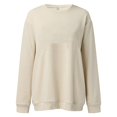thumbnail image 4 of Oversized Sweatshirt For Women Crewneck Long Sleeve Fleece Lined Pullover Tops Fall Outfits Winter Clothes 2026 Loose Fit Pullover Tops Beige S, 4 of 5