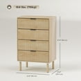thumbnail image 3 of HOMCOM Chest of Drawers, 4 Drawer Dresser with Fluted Panels, Oak, 3 of 10