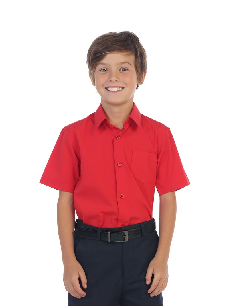 gioberti dress shirts Gioberti Men's Long Sleeve Solid Dress Shirt, Banana Small, Sleeve 33-34 / Red