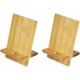 thumbnail image 1 of Soporte perezoso de madera Ormromra para teléfono móvil con orificio lineal de bambú, 1 of 5