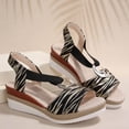 thumbnail image 4 of Bkhluea Women Wedge Sandals Open Toe Ankle Strap Metal Buckle Shoes Summer Party Beach Casual Daily Wear Vacation, 4 of 7