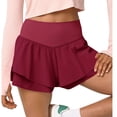 thumbnail image 2 of Summer High Waist Women Active Sport Casual Shorts Ruffle Pants, 2 of 5