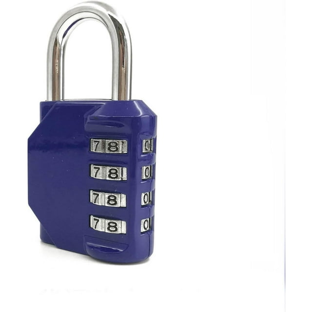 XYCCA 4 Dial Padlock Combination Padlock Keyless Security Universal Travel Accessories for Cabinet Tool Box (Blue)-1833