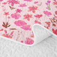 thumbnail image 5 of Erosebridal Flower Strip Quilt Full,Pink Wildflower Pattern Full Bedspread Sets For Girls,3pcs, 5 of 7