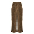 thumbnail image 7 of YOIAVAIOY Mens Drawstring Lounge Pants Fuzzy Fleece Straight Leg Pants Winter Warm Pajama Bottoms Brown M, 7 of 7