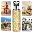 thumbnail image 7 of Yayeee 20oz Insulated Water Bottle Double Wall Stainless Steel with Flip Straw Lid, Colorful Cartoon Flowers Pattern, 7 of 7