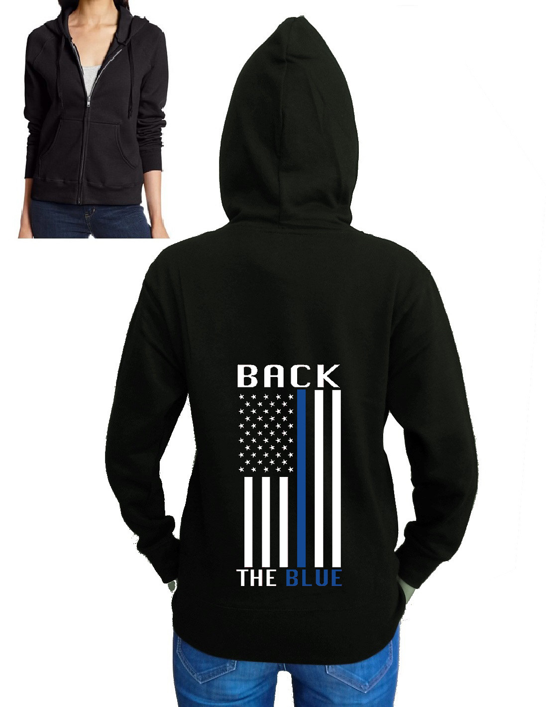 back zipper hoodie
